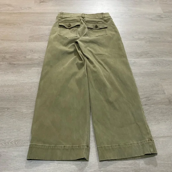 SPANX Olive Green High-Rise Wide Leg Pants - Picture 3 of 12